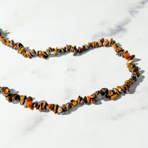 Free Form Tiger’s Eye Chip Endless Necklace